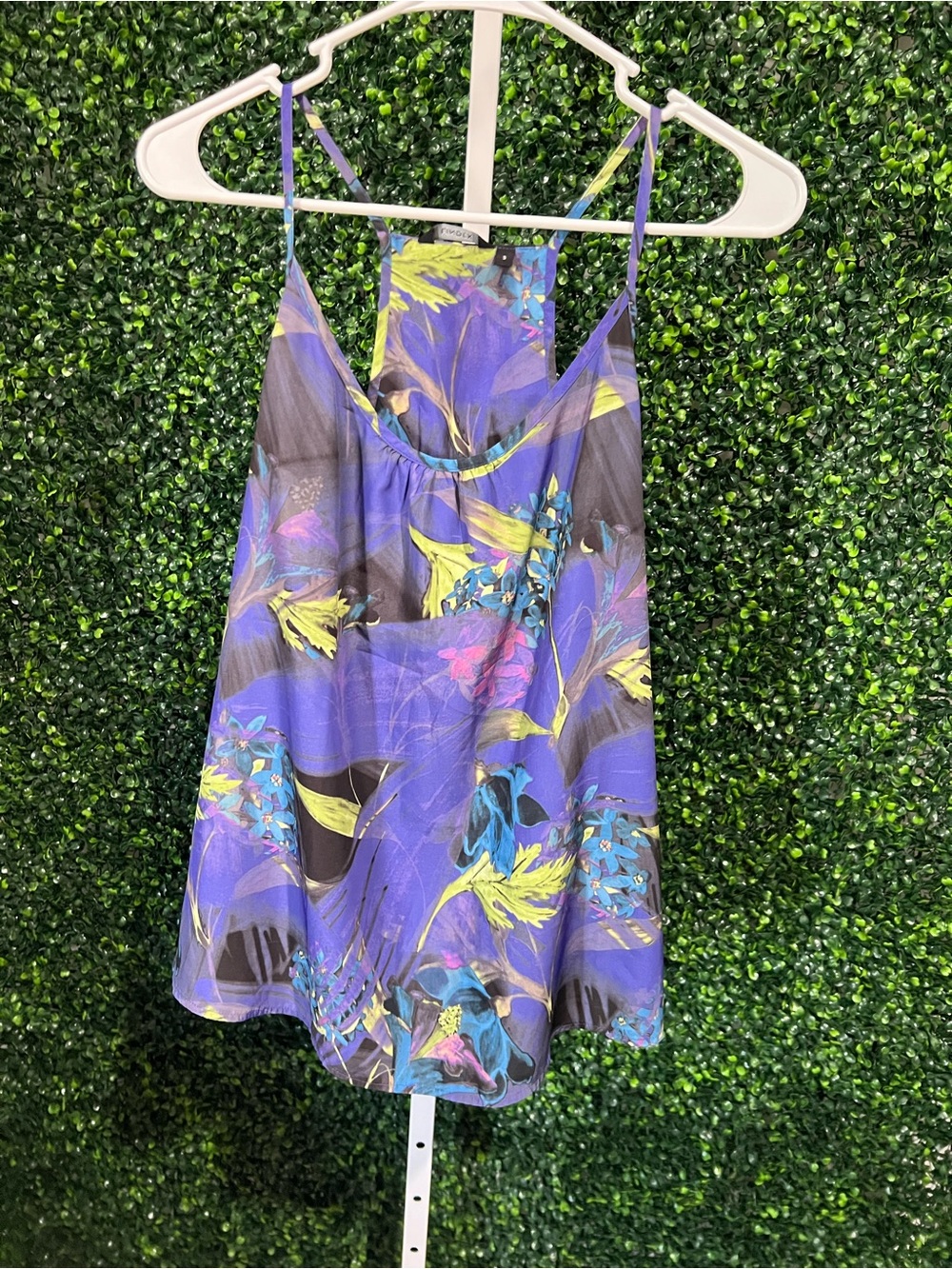 Purple Floral Spaghetti-Strap Cami Top